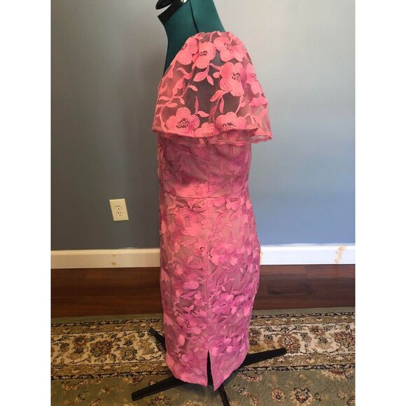 🧺JS Collections Natasha Flutter Sleeve Pink Lace Dress, size 6 - Picture 3 of 5